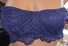 Victorias Secret Rare Vintage bra bralette  M Unlined Navy Lace Strapless