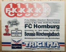 Plakat 1988 Kaiserslautern - Borussia Mönchengladbach / FC Homburg BRD DFB DDR