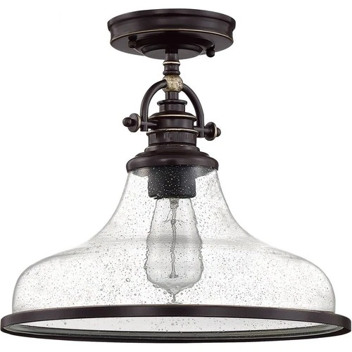 Grant - 1 Light Semi-Flush Mount-Brushed Nickel Finish Semi-Flush Mount Quoizel - Picture 2 of 7