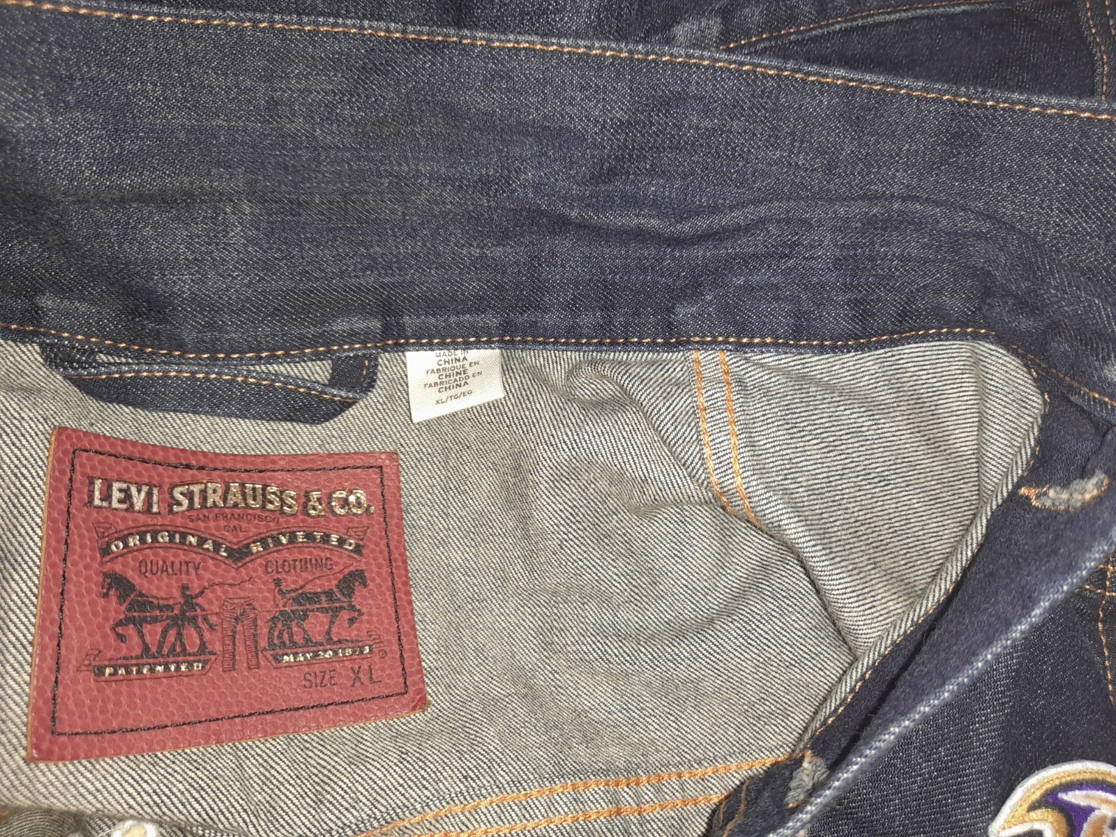 Levi's  Baltimore Ravens NFL Blue Men's Denim Jacket Size XL image 10