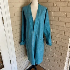Vintage 80s Jams Surf Line Long Button Front Duster Jacket Coat OS Street Wear