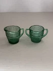 Jeannette Ultramarine Doric and Pansy Childs Creamer And Sugar Depression Glass