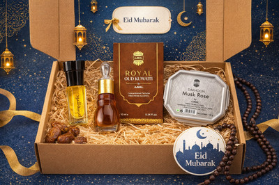 Eid Geschenk - schöne arabische Oud Parfümöle & exotische Moschusrose Weihrauch in Box
