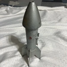 VTG Astro BERZAC CREATION 11" Rocket Spaceship Missile Mechanical Bank- Works!