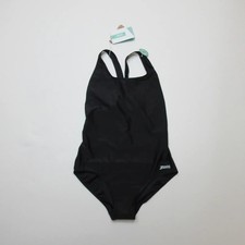 Zoggs Womens Cottesloe Flyback One Piece Swimsuit Sz 10 Black Recycled Swimwear