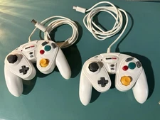 Nintendo GameCube White Controller with Turbo Game Cube Game Stop. Set Of 2.