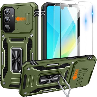 Galaxy A16 5G Phone Case with 2 PCS HD Screen Protector and Kickstand, Olive Gre