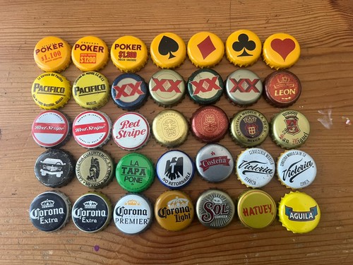 35 USED LATIN AMERICA BEER CAPS MEXICO, COLOMBIA, JAMAICA…