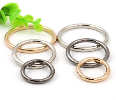 Runde Metalllegierung O-Ringe geschweißt ~ Silber Schwarz Gold Bronze Lederhandwerk Schnalle