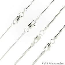 925 Sterling Silver Snake Chain Necklace .925 Italy All Sizes