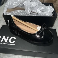 I.N.C. International Concepts Bella Ballet Flat Girls 11M Black Slip On~