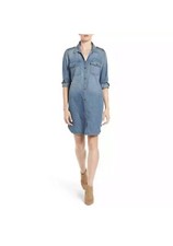 Current Elliott Cotton Chambray Shirt Dress Sz1