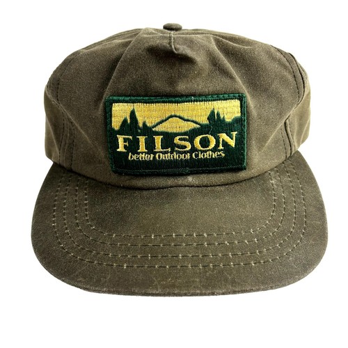 VTG Filson Tin Cloth Packer Bush Hat USA Made Waxed Canvas Size S