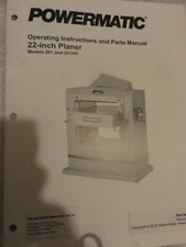 POWERMATIC 22 inch Planer Model 201 201HH Owners Operators Service Parts Manual