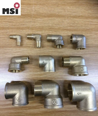 Winkel Messing Winkelstück Bogen 90° Fitting 1/8" 1/4" 3/8" 1/2" 3/4" 1" -2 Zoll