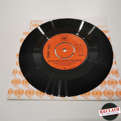 johnny nash - there are more questions than answers 7'' vinyl record VG