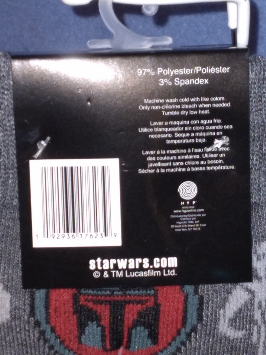 トップス THANK Adult Star Wars Socks 2 pairs Shoe Size 6 - 12 Black Gray