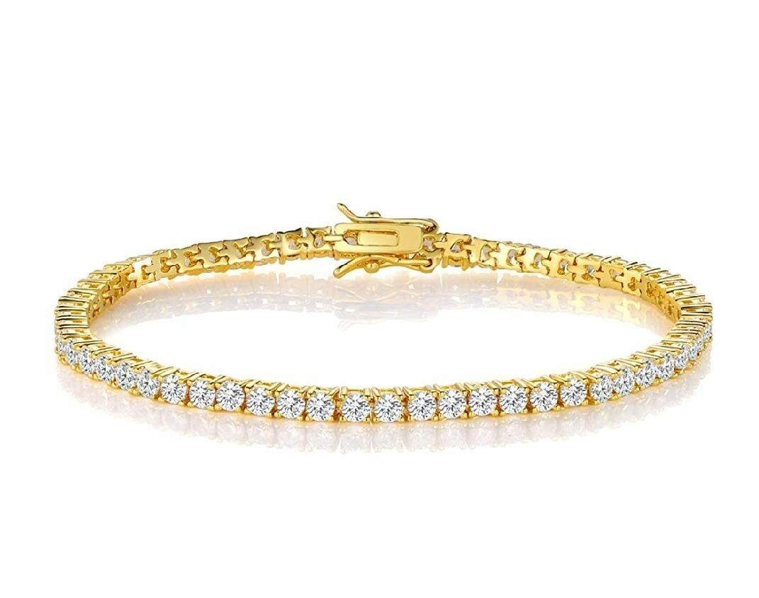 Diamant Armband Herren Weißgold Finish Dubai Diamond Armband – Tennisarmband Mit Erstellten Diamanten, 7 Zoll Tennis Armband