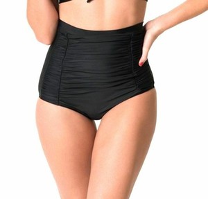 womens black high waisted bikini bottoms
