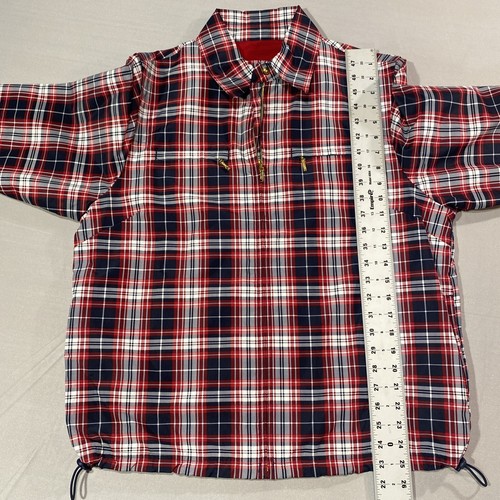 VTG Catalina Jacket Womens Medium Red Black Plaid Full Zip Rain Coat Gold Zipper - Picture 6 of 9