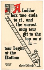A Ladder Has Two Ends Quote By Josh Billings Comic Postcard