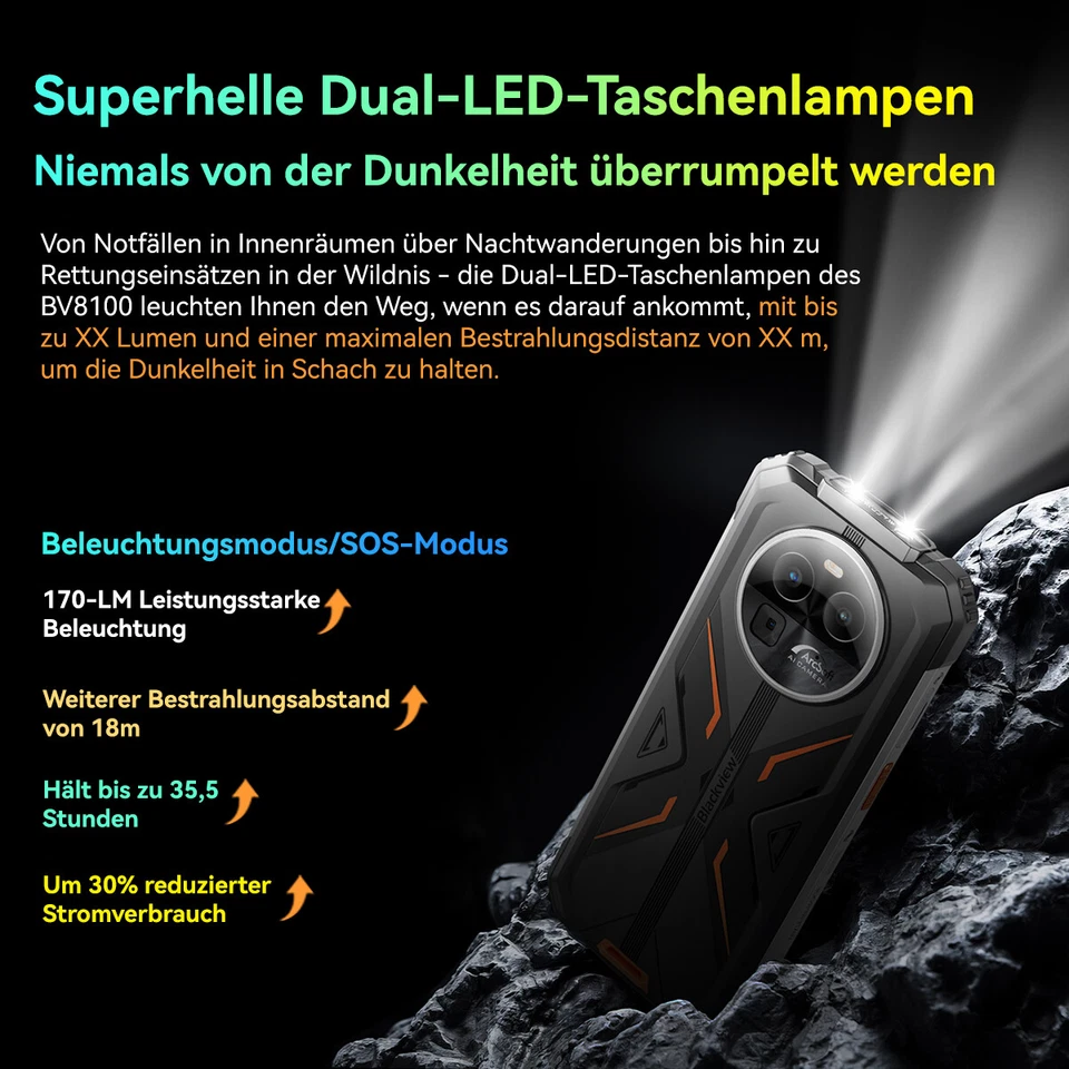 Blackview BV8100 Outdoor Handy 24GB+256GB 6,5" Android 14 Smartphone 8800mAh NFC - Bild 3 von 4
