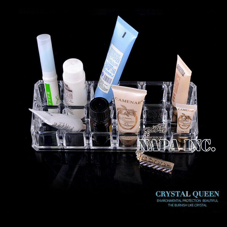 Durable Acrylic Cosmetic Organizer 12 Grids Lipstick Nail polish Holder Storage