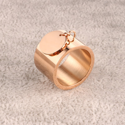 Breloque Acier Inoxydable Bague Pampille Rose Des Vents En Acier