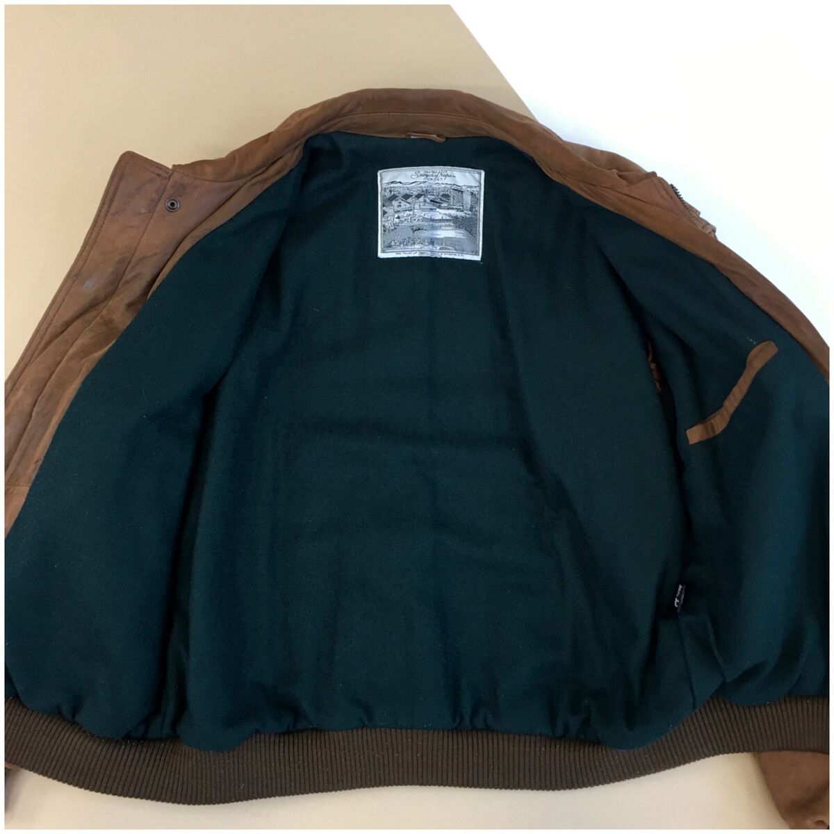 Sawyer Of Napa Leather Mens Jacket Bomber Flight Size M Sawyer Of Napa Leather Mens Jacket Bomber Flight Size M