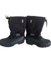 KHOMBU Snow/Winter Boots Black Youth Size 4 Waterproof Draw String Top/Strap