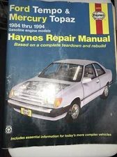Haynes Repair Manual 36078 Ford Tempo & Mercury Topaz 1984-1994 Gasoline Models