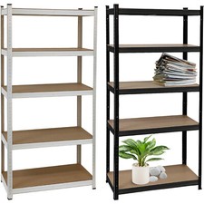 Scaffale Metallo Libreria Scaffali Metallici 5 Ripiani Legno MDF 90x40x180h cm