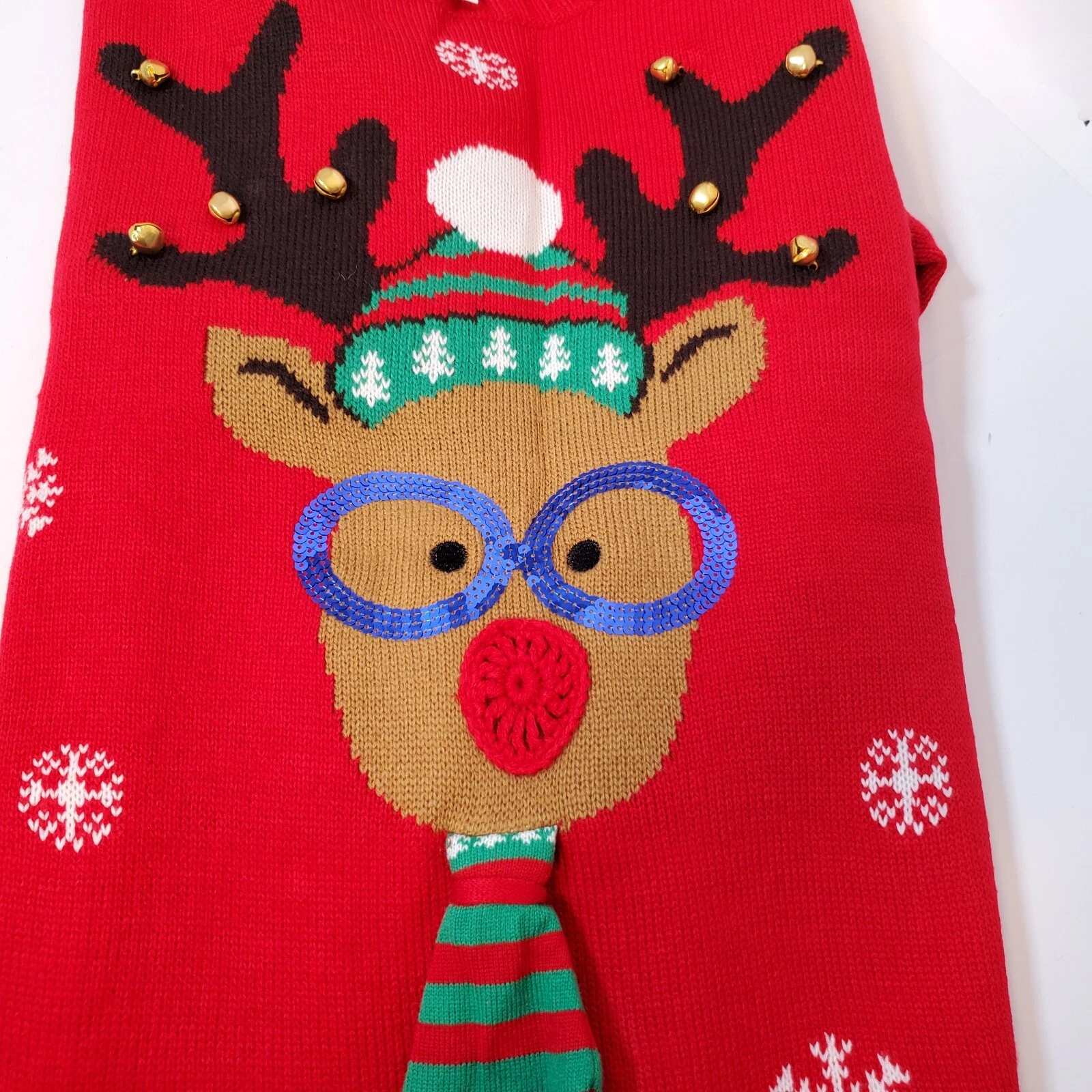 United States Sweaters Womens Red Knit Rudolph Christmas Ugly Sweater SZ 2X