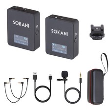 Wireless Lavalier Microphone System Lapel Lav Mic for DSLR Android Smartphone