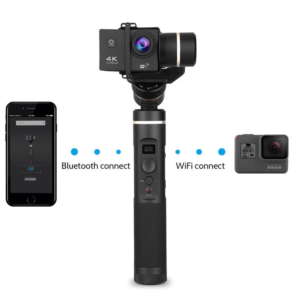 Feiyu G6 3-Axis Wifi Gimbal Stabilizer for GoPro Hero 7 6 5 4 Action Camera - Image 2 of 4