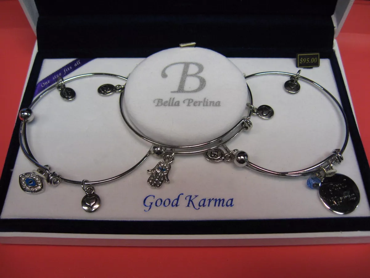 Bella Perlina European 3 Bangle Silver Charm Bracelets