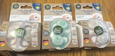 NIP Spar-Set Silikon Schnuller My Butterfly 6er Pack, Größe 0-6 /5-18 /16-32