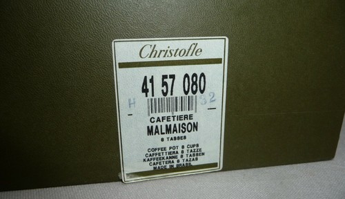 CHRISTOFLE Paris Caffettiera Malmaison Caffettiera NUOVA IMBALLO ORIGINALE Caffettiera - Foto 7 di 7