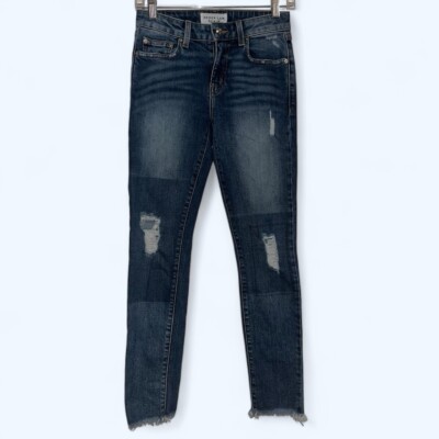 Derek Lam DEVI Jeans Mid Rise Skinny Distressed Patchwork - Size 25