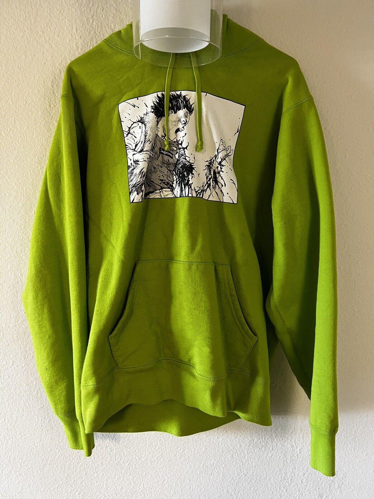 Supreme AKIRA Arm Hooded Sweatshirt Lime Green M Hoodie FW17