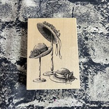 Embossing Arts THREE HATS 219-J Rubber Stamp 1997 Wood Mounted