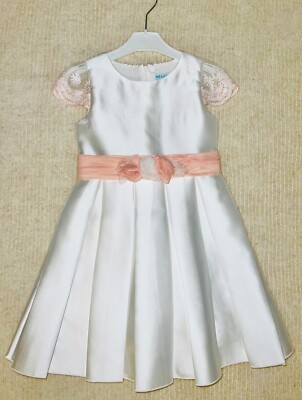 Kids Fashion - ABEL & LULA - Girls White Rose Fashion Dress  (Size 6) Nearly New