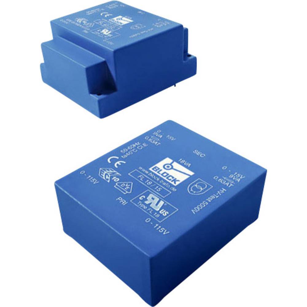 BLOCK FL 42/15 Trasformatore per PCB 2 x 115 V 2 x 15 V/AC 42 VA 1.4 A