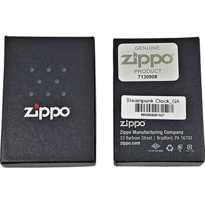 Zippo Steampunk Clock Lighter Genuine Case Pocket Windproof Brass