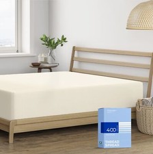 Queen Size Fitted Sheet Only - 100 Cotton 400 Thread Count Deep Pocket Queen...