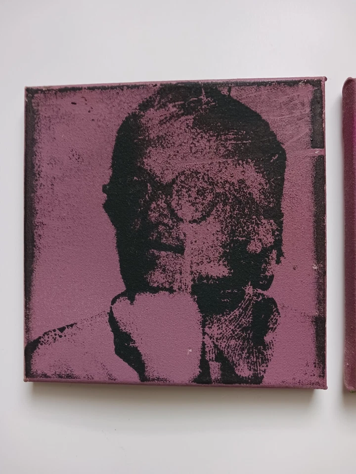 David Hockney 肖像 混合媒体帆布 原创艺术 Andy Warhol Banksy — 第 3/4 张图片