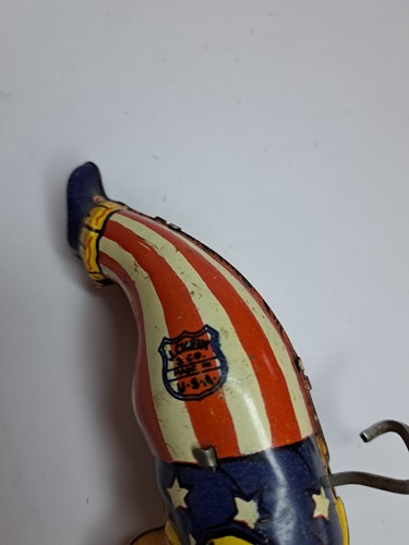 VINTAGE J Chein Clown Tin Lithograph Wind-Up Walking Handstand Uncle Sam - Picture 8 of 8