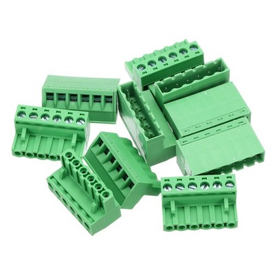 5PCS 6-Pin PCB Mount Screw Terminal Block Connector 5.08mm/0.2inch Pitch