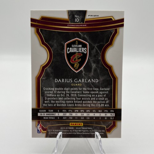 2019 Panini Select Concourse Tmall Red Wave Prizm Darius Garland #10 Rookie RC - Picture 2 of 2