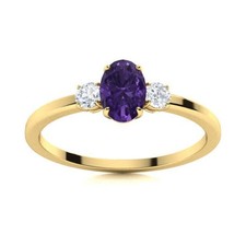 Amethyst Stone Statement Three-Stone Wife Boho Ring Jewelry Sterling Silver